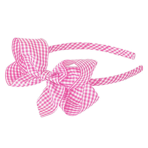 Large Camellia Gingham Alice Band