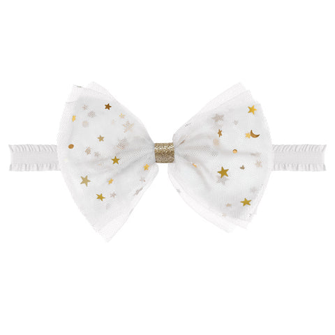 Large White Chiffon Baby Headband