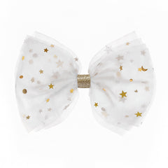 Large White Chiffon Hair Clip