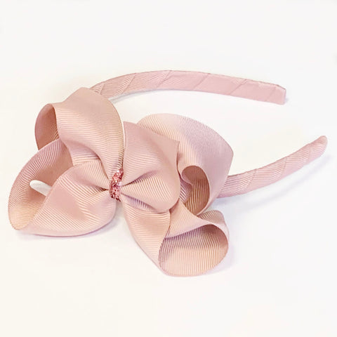 Antique Mauve Alice Band with Glitter Loop