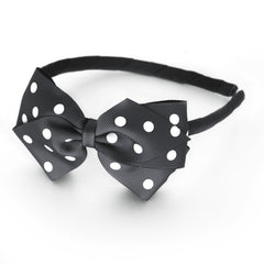 Large Charcoal Polka Dot Alice Band