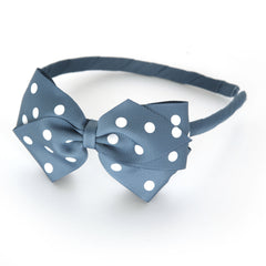 Large Antique Blue Polka Dot Alice Band