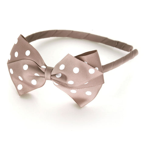 Large Antique Mauve Polka Dot Alice Band