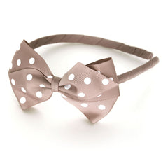 Large Antique Mauve Polka Dot Alice Band