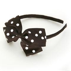 Large Licorice Polka Dot Alice Band