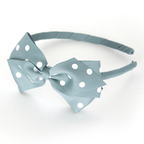 Large Nile Blue Polka Dot Alice Band
