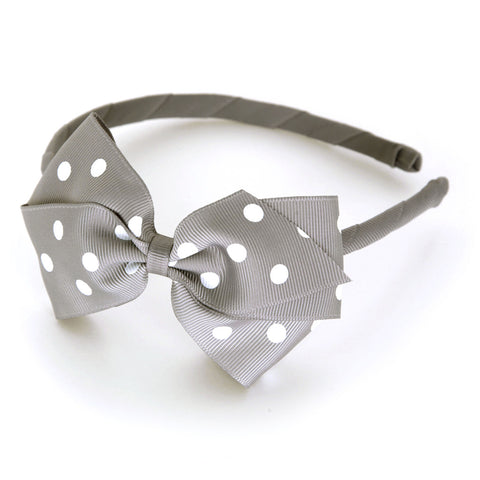 Large Silver Polka Dot Alice Band
