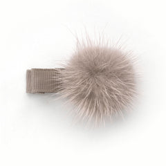 Antique Mauve Pom Pom Hair Clip