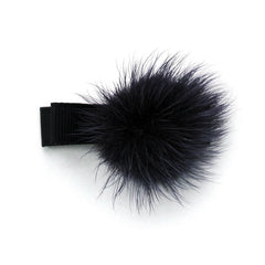 Black Pom Pom Hair Clip