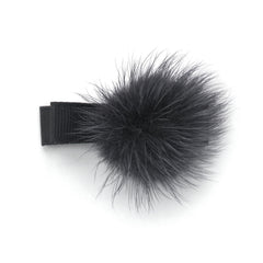 Charcoal Pom Pom Hair Clip