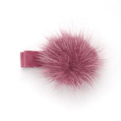 Dusty Coral Pom Pom Hair Clip