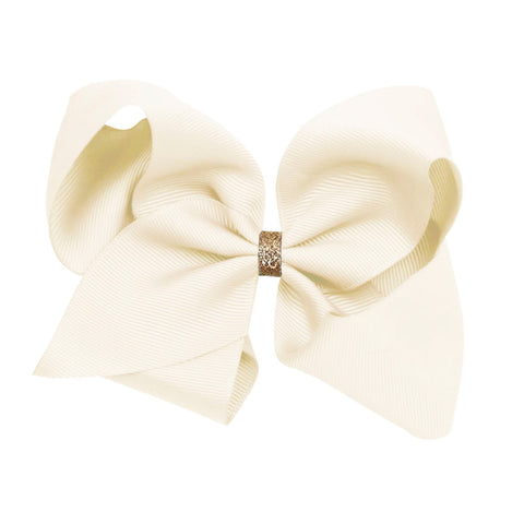 Large Ivory Glitter Hair Clip