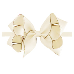 Large Ivory Gold Edge Baby Headband