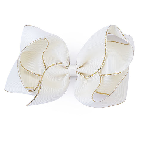 Large Off White Gold Edge Hair Clip