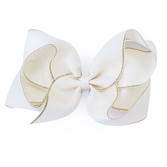 Large Off White Gold Edge Hair Clip