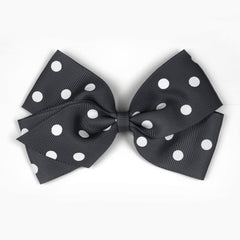 Large Charcoal Polka Dot Hair Clip
