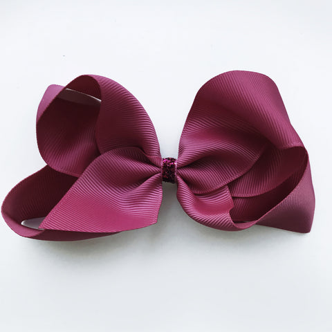 Large Raspberry Rose Glitter Hair Clip