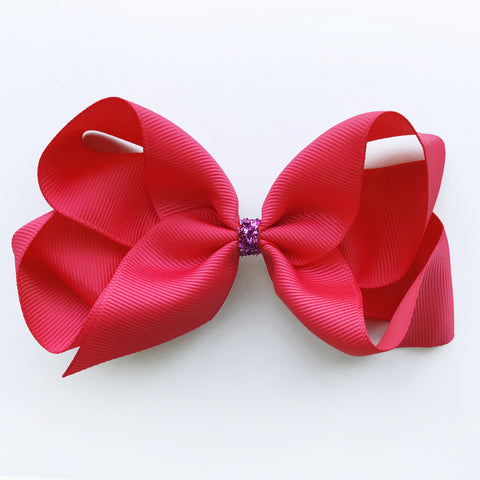 Large Shocking Pink Glitter Hair Clip