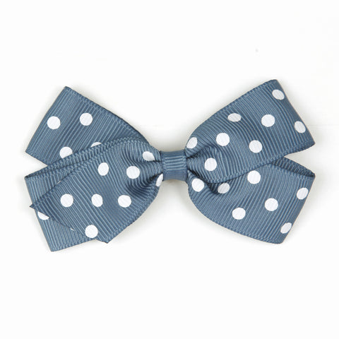 Medium Antique Blue Polka Dot Hair Clip