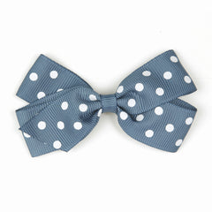 Medium Antique Blue Polka Dot Hair Clip