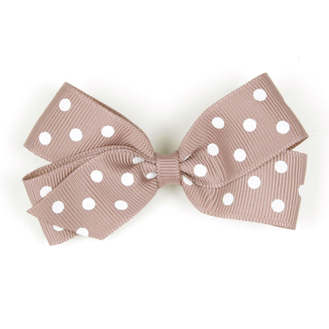 Medium Antique Mauve Polka Dot Hair Clip