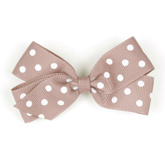 Medium Antique Mauve Polka Dot Hair Clip