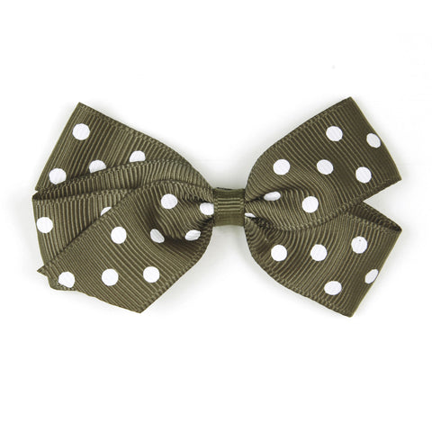 Medium Deep Sage Polka Dot Hair Clip