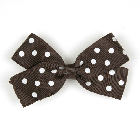 Medium Licorice Polka Dot Hair Clip
