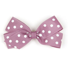 Medium Rosy Mauve Polka Dot Hair Clip