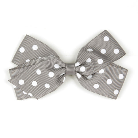 Medium Silver Polka Dot Hair Clip