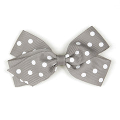 Medium Silver Polka Dot Hair Clip