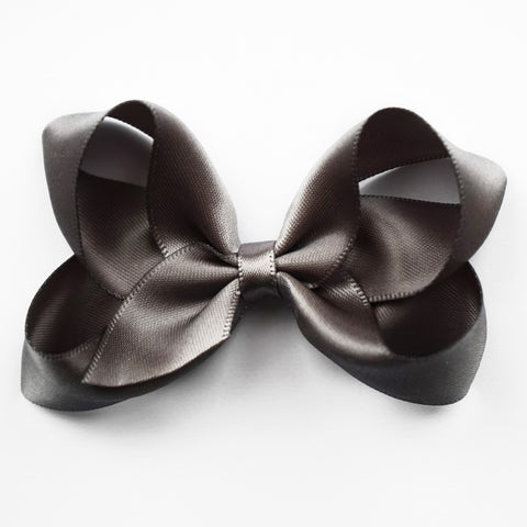 Medium Charcoal Satin Hair Clip