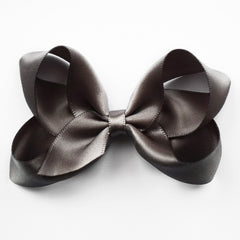 Medium Charcoal Satin Hair Clip