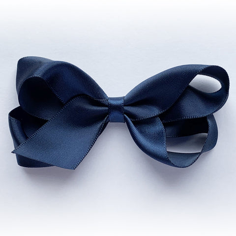 Medium Peacoat Satin Hair Clip