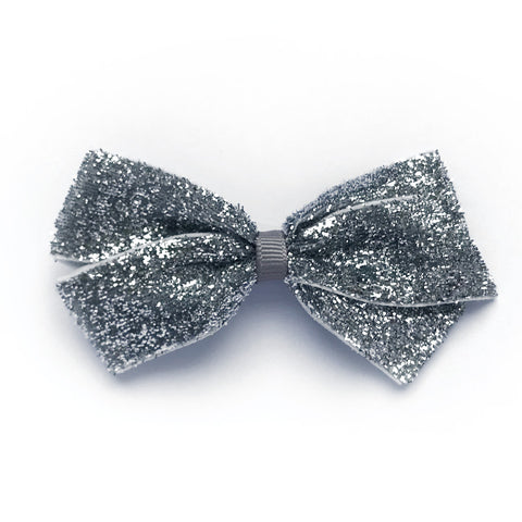 Medium Silver Glitter Hair Clip