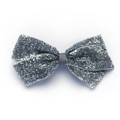 Medium Silver Glitter Hair Clip