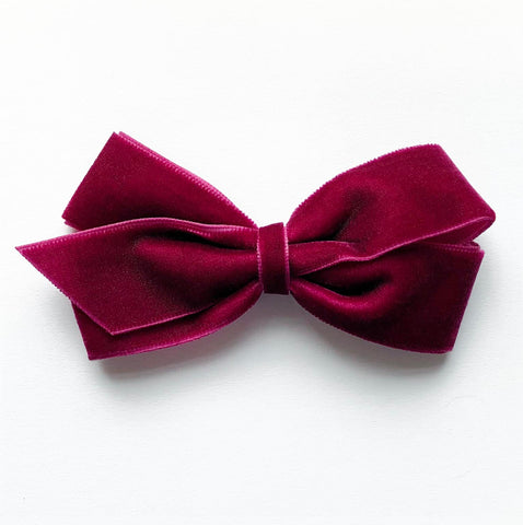 Medium Wine Velvet Hair Clip
