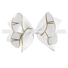 Large Off White Gold Edge Baby Headband