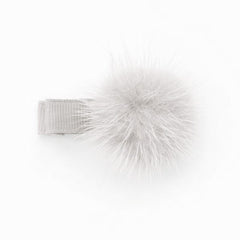 Off White Pom Pom Hair Clip