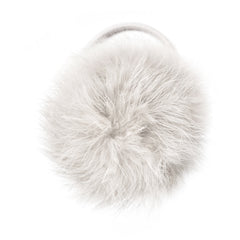 Large Off White Pom Pom Hair Elastic