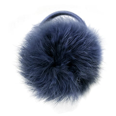 Large Peacoat Pom Pom Hair Elastic