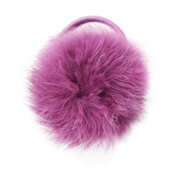 Large Raspberry Rose Pom Pom Hair Elastic