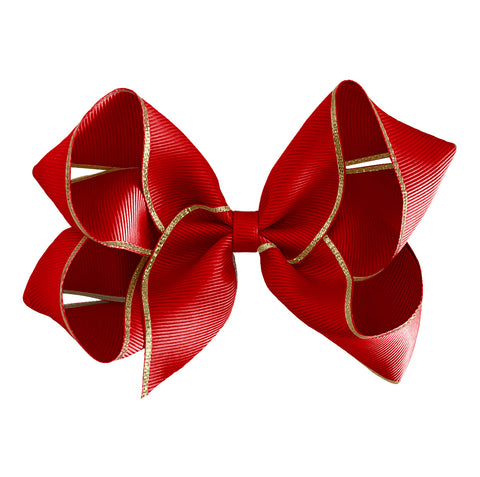 Large Scarlet Gold Edge Hair Clip