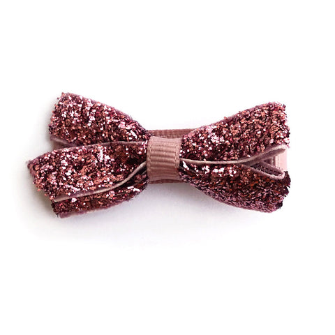 Small Antique Mauve Glitter Hair Clip