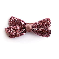 Small Antique Mauve Glitter Hair Clip