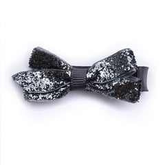 Small Charcoal Glitter Hair Clip