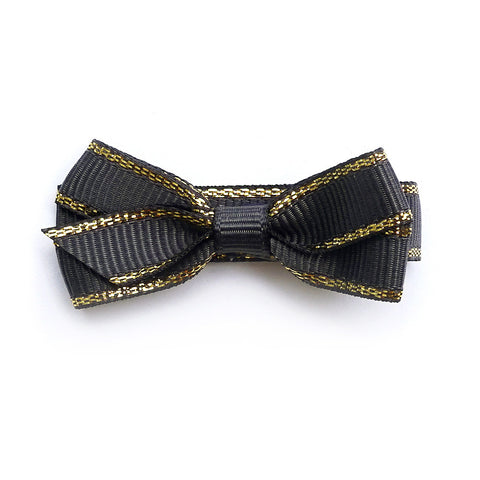 Small Charcoal Gold Edge Hair Clip