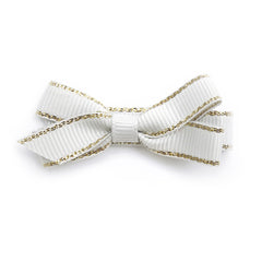 Small Off White Gold Edge Hair Clip