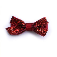 Small Scarlet Glitter Hair Clip