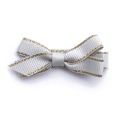 Small Shell Grey Gold Edge Hair Clip